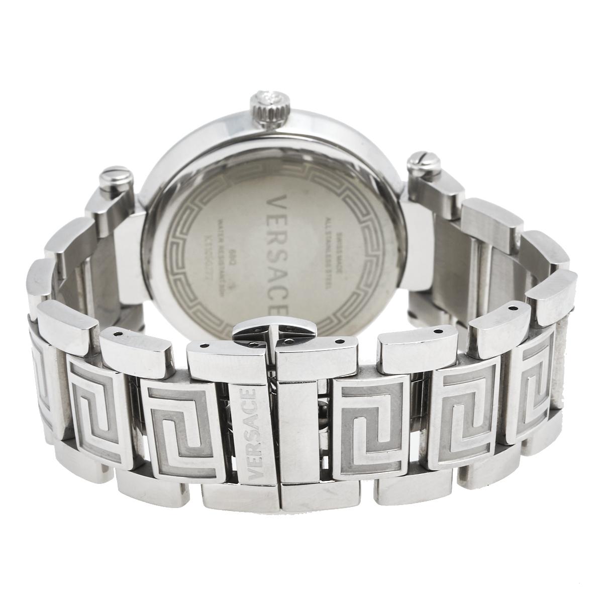 Versace Mother of Pearl Stainless Steel Reve Women's Wristwatch 35 mm In Good Condition In Dubai, Al Qouz 2