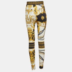 Versace Multicolor Baroque Print Knit Skinny Pants M