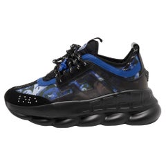 versace scarpe Versace Multicolor Baroque Print Mesh And Rubber Chain Reaction Sneakers Size 42