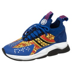 Versace Multicolor Chain Reaction Baroque Print Sneakers Size 41