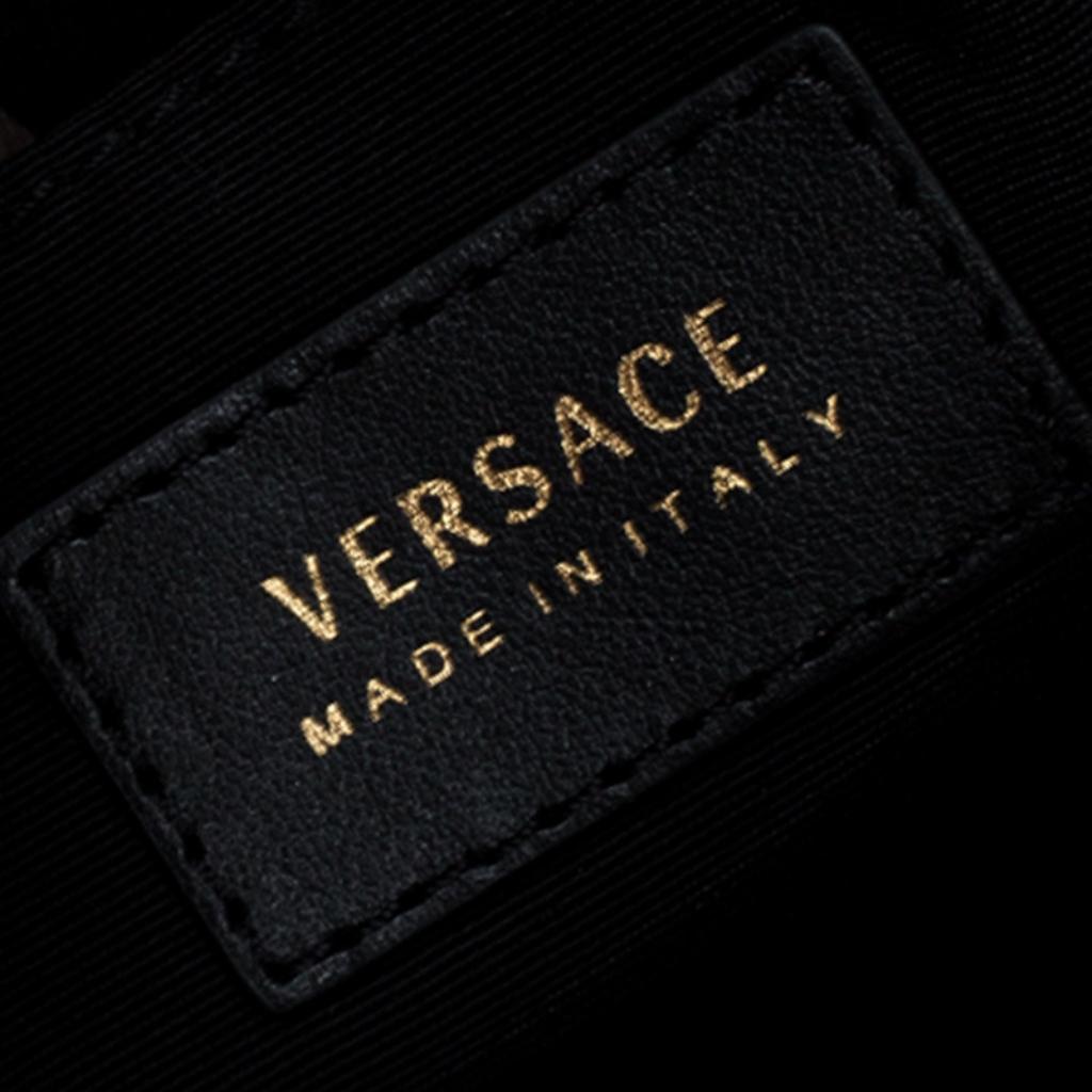Versace Multicolor Clash Print Icon Leather Wristlet 4