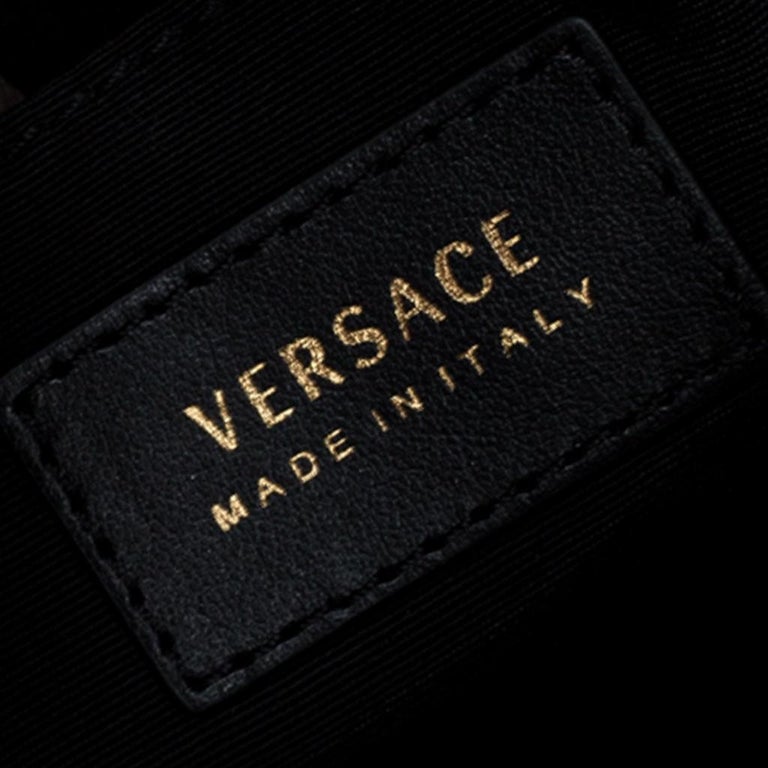 Versace Multicolor Clash Print Icon Leather Wristlet For Sale at 1stDibs