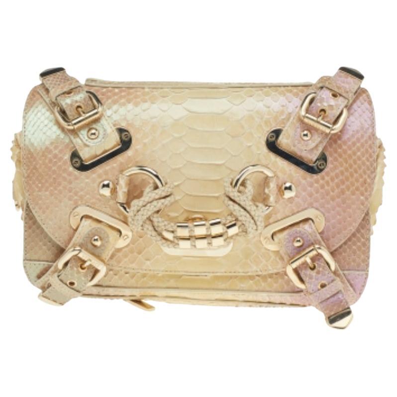 Versace Multicolor Glazed Python Canyon Top Handle Bag