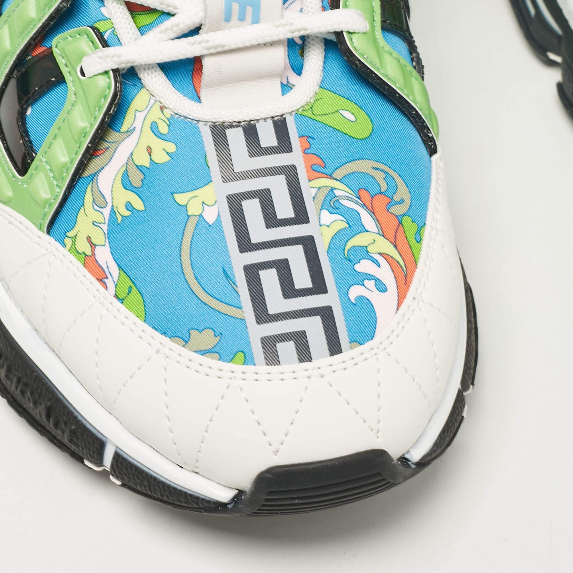 Baskets Trigreca Versace multicolores en cuir et toile à lacets, taille 46 en vente 2