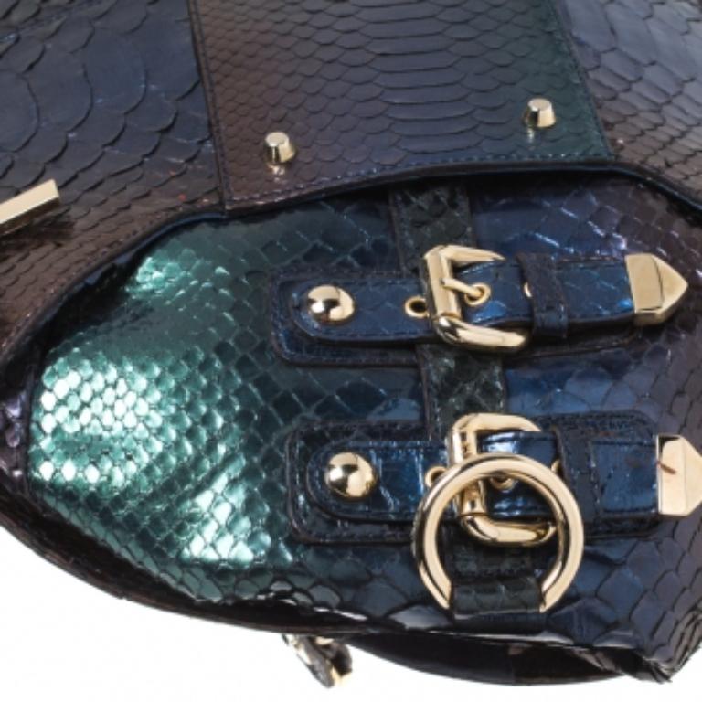 Versace Multicolor Ombre Python Canyon Tasche im Zustand „Gut“ im Angebot in Dubai, Al Qouz 2