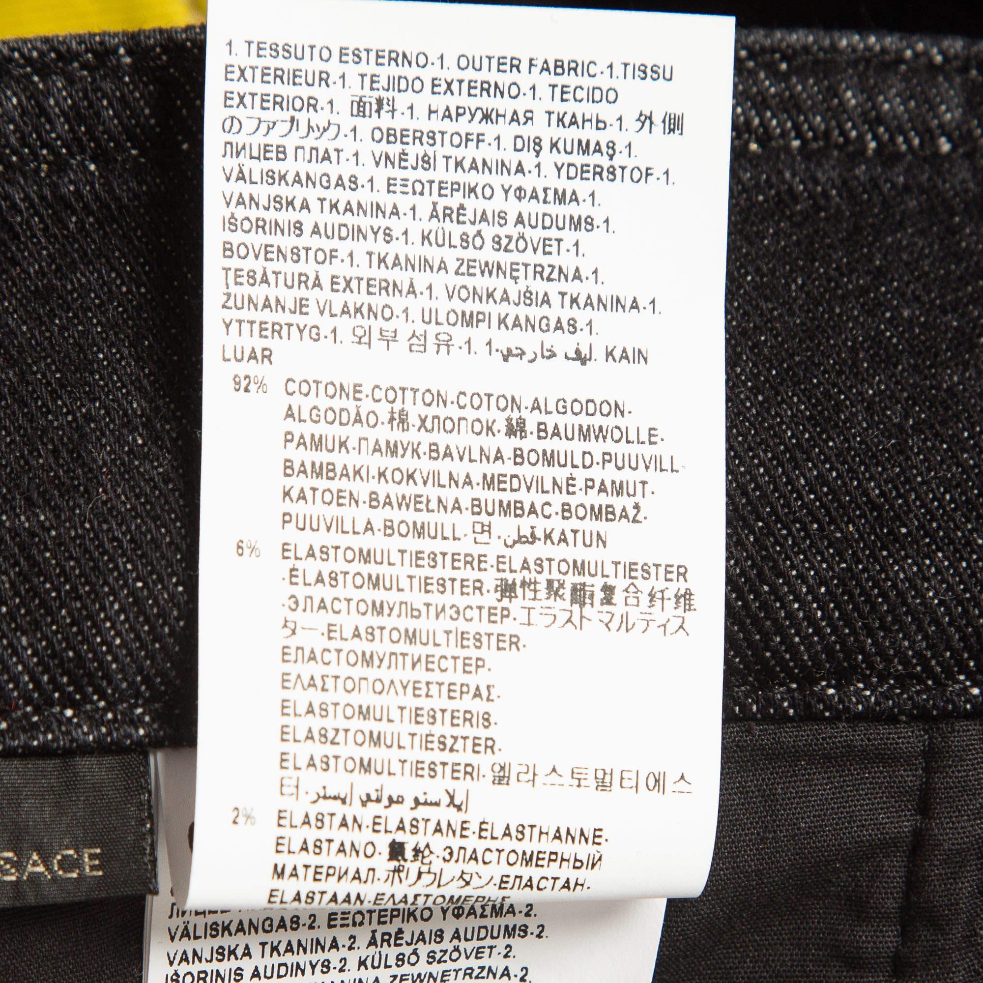 Versace Multicolor Plaid Patched Denim Jeans S Waist 25
