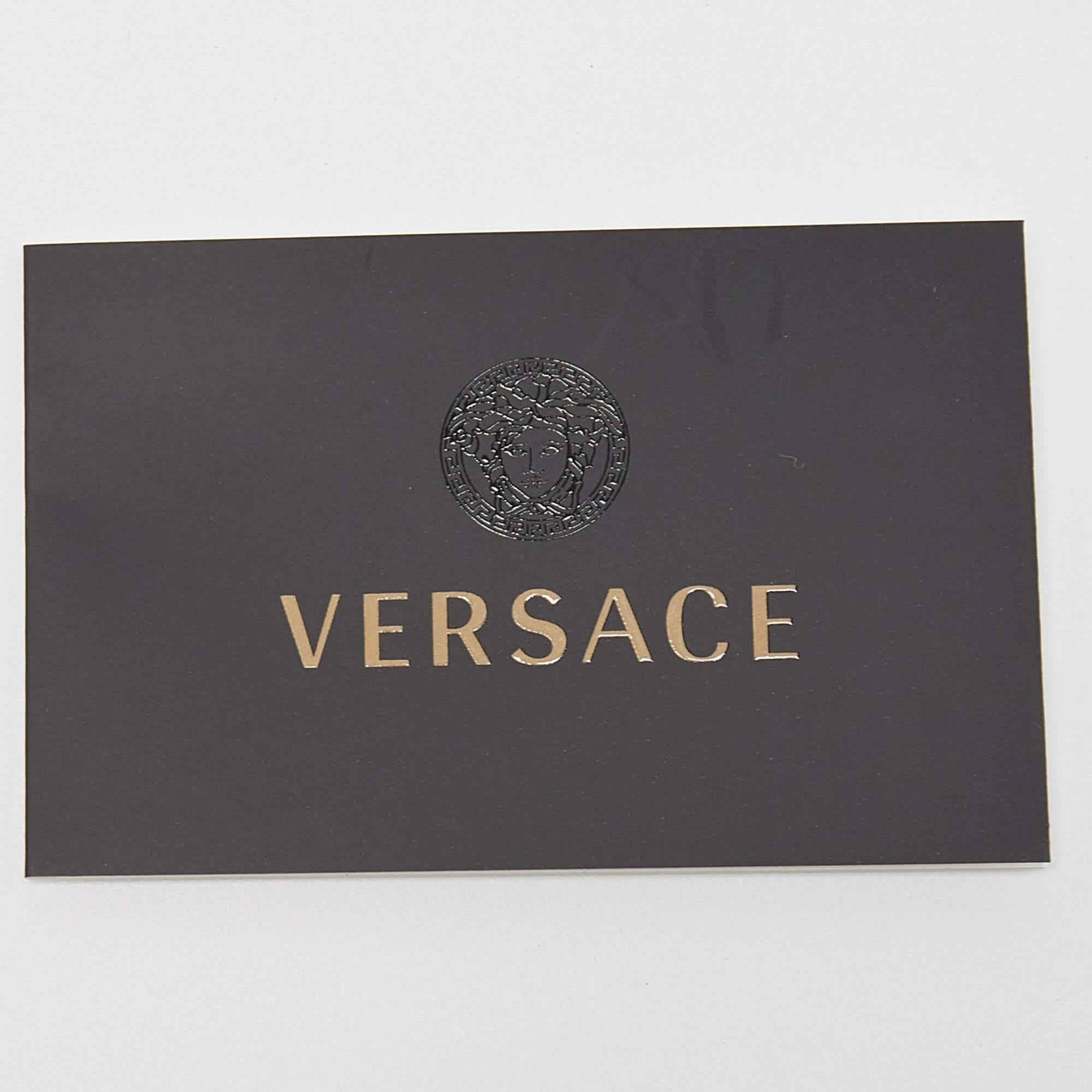 Versace - Portefeuille zippé en cuir imprimé multicolore en vente 2