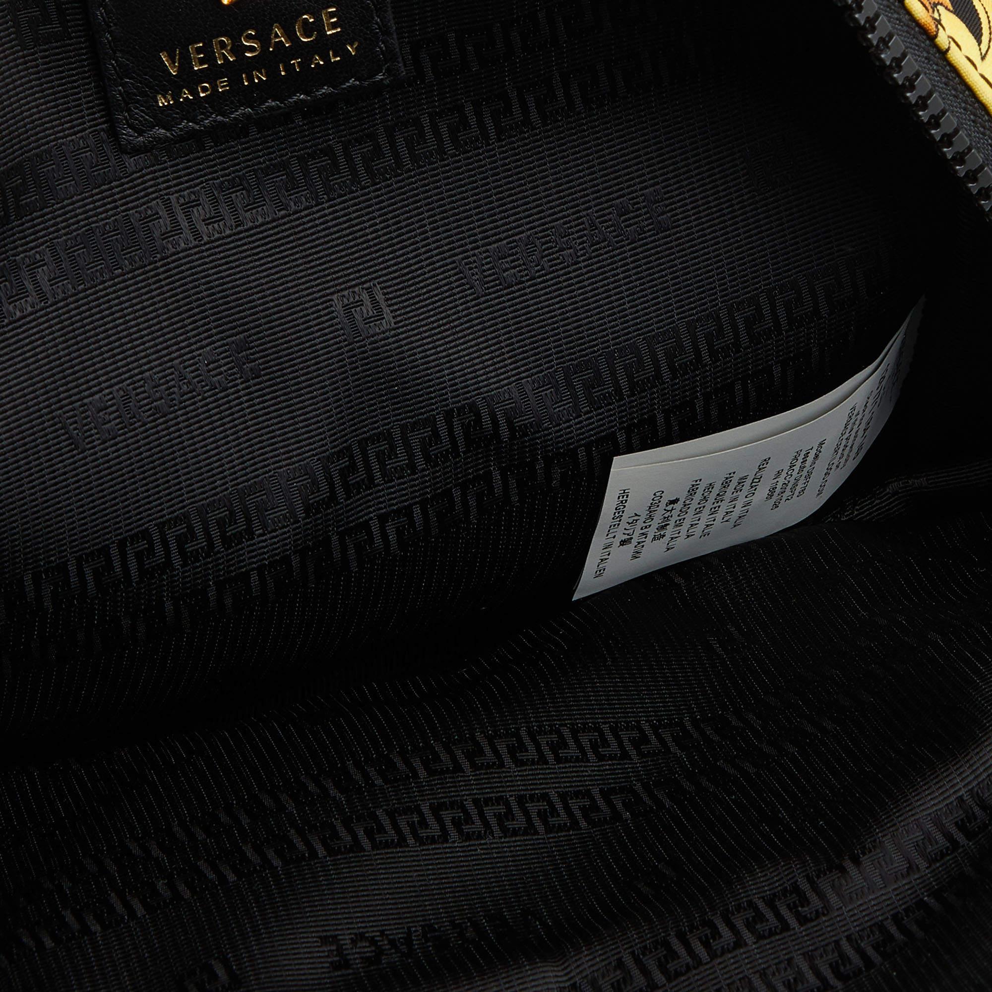 Versace Multicolor Printed Nylon and Leather Mini Medusa Pallazo Backpack 2