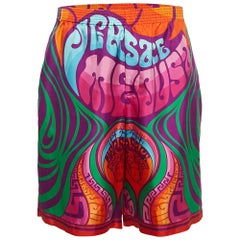 Pantaloncini Medusa in seta stampata multicolore Versace XL