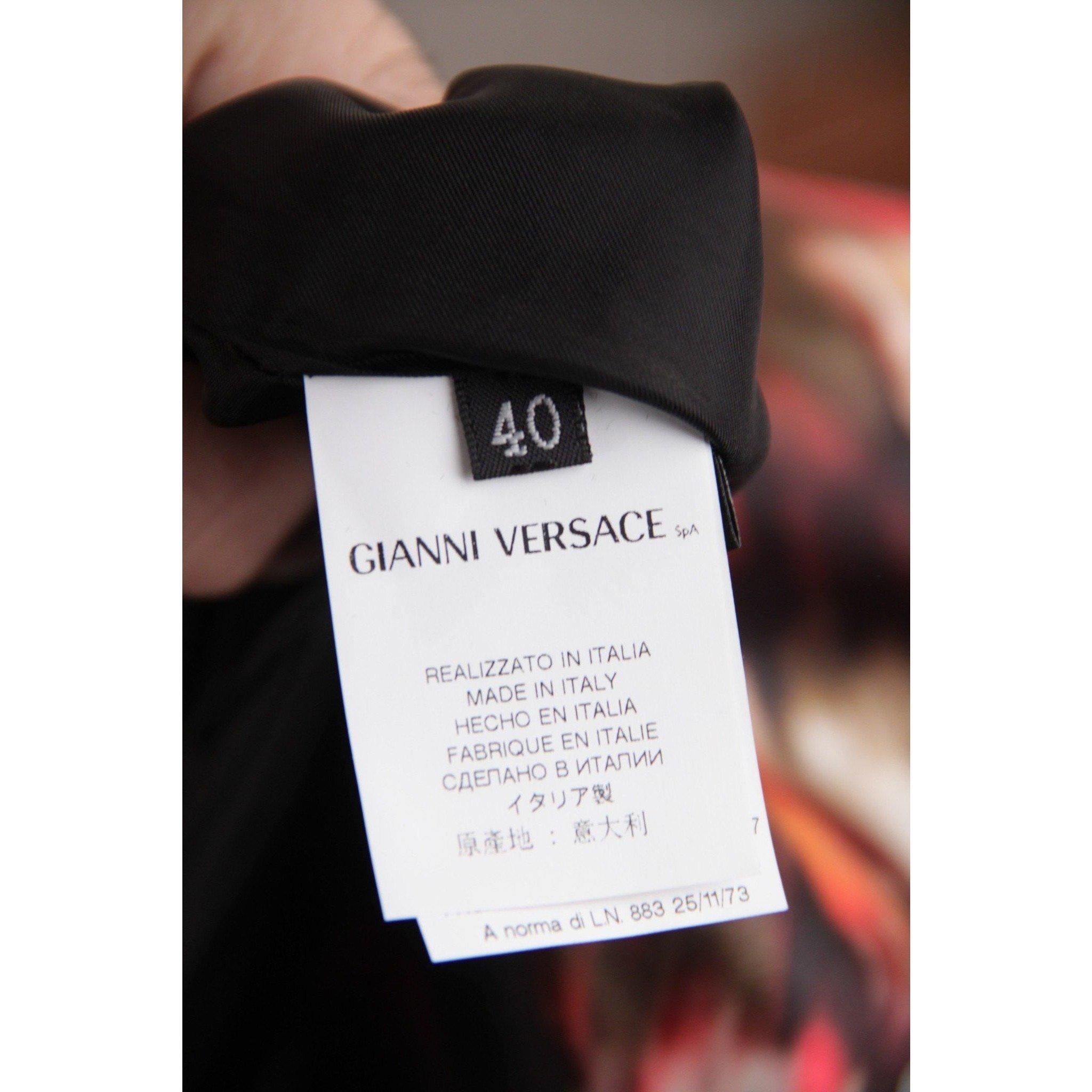 Versace Multicolor Silk Short Sleeve Dress and Coat Set Suit Size S 6