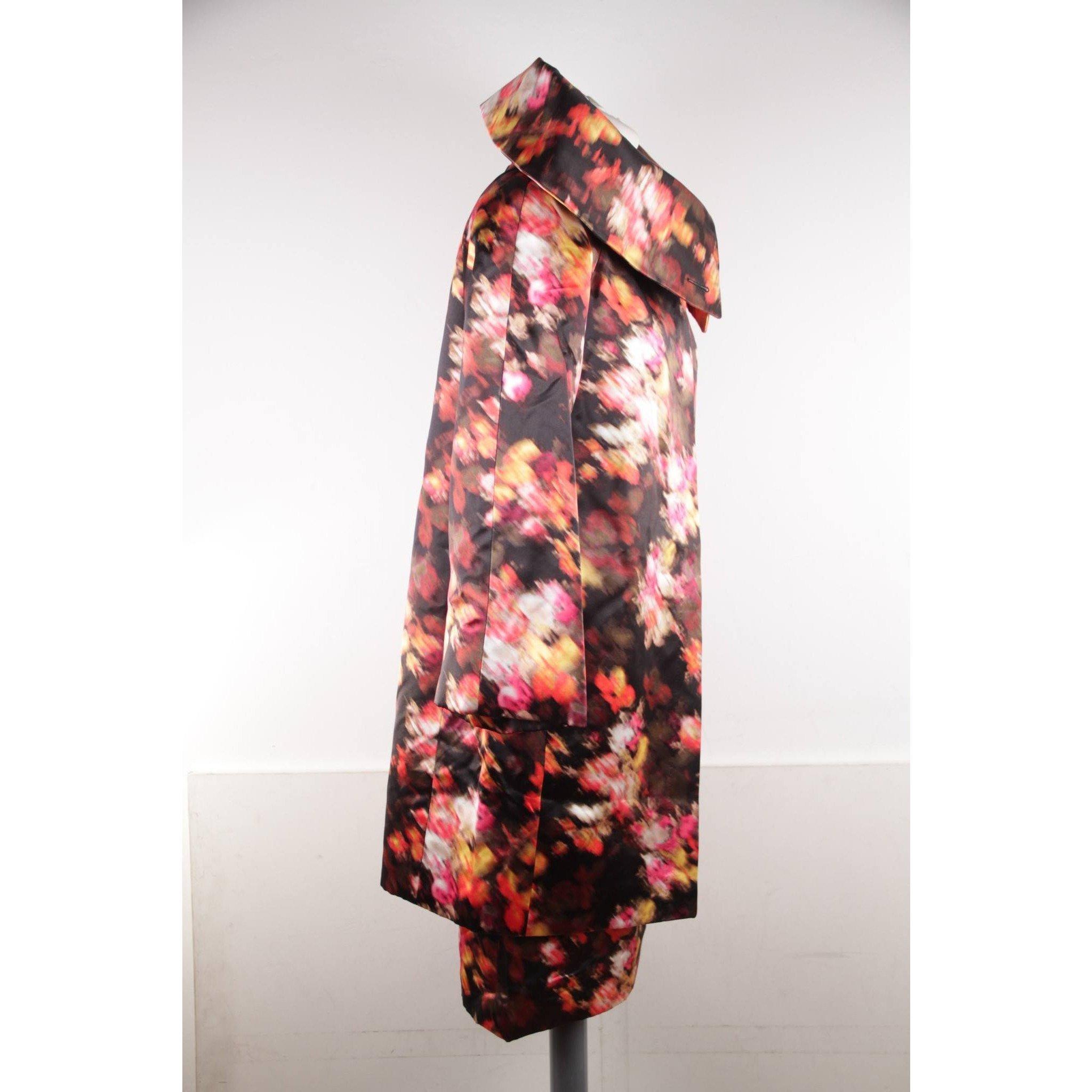 Versace Multicolor Silk Short Sleeve Dress and Coat Set Suit Size S 2