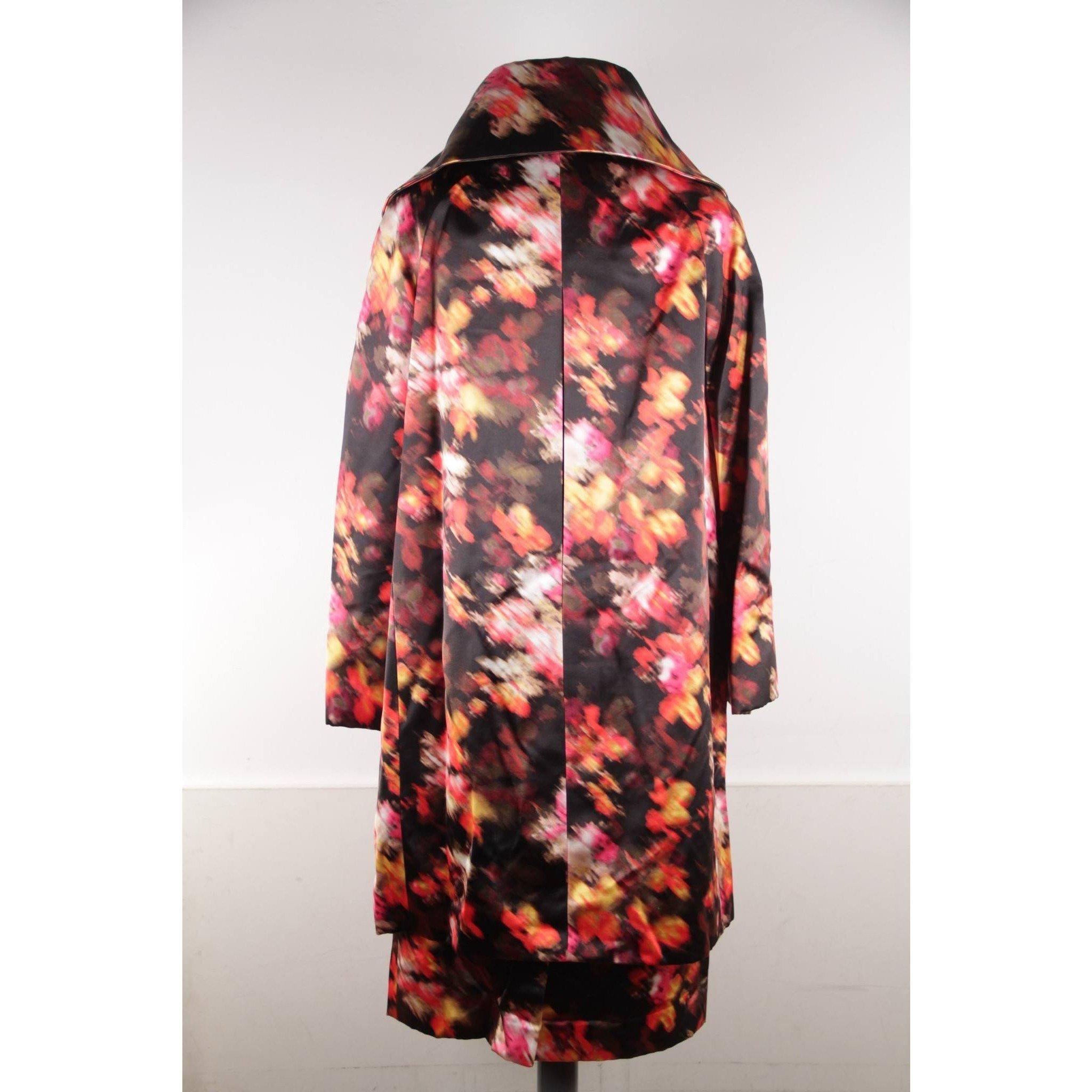 Versace Multicolor Silk Short Sleeve Dress and Coat Set Suit Size S 4