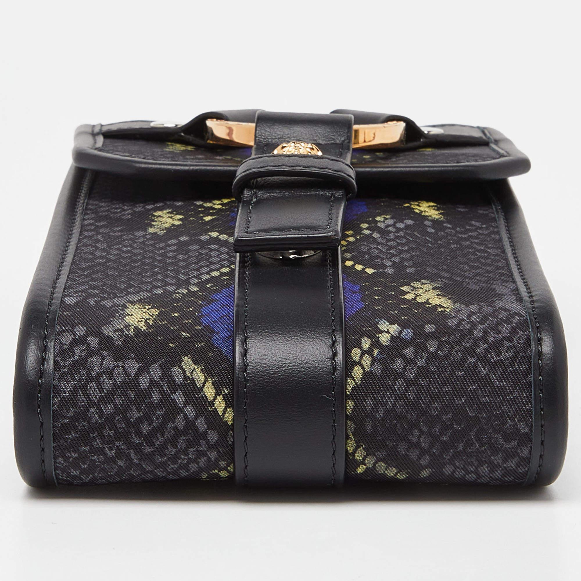 Versace Multicolor Snakeskin Effect Nylon and Leather Phone Case Pouch 5
