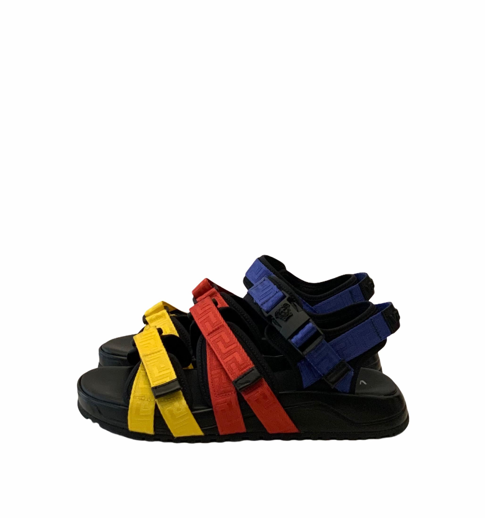 Versace Multicolor Strap Greca Sandals 1