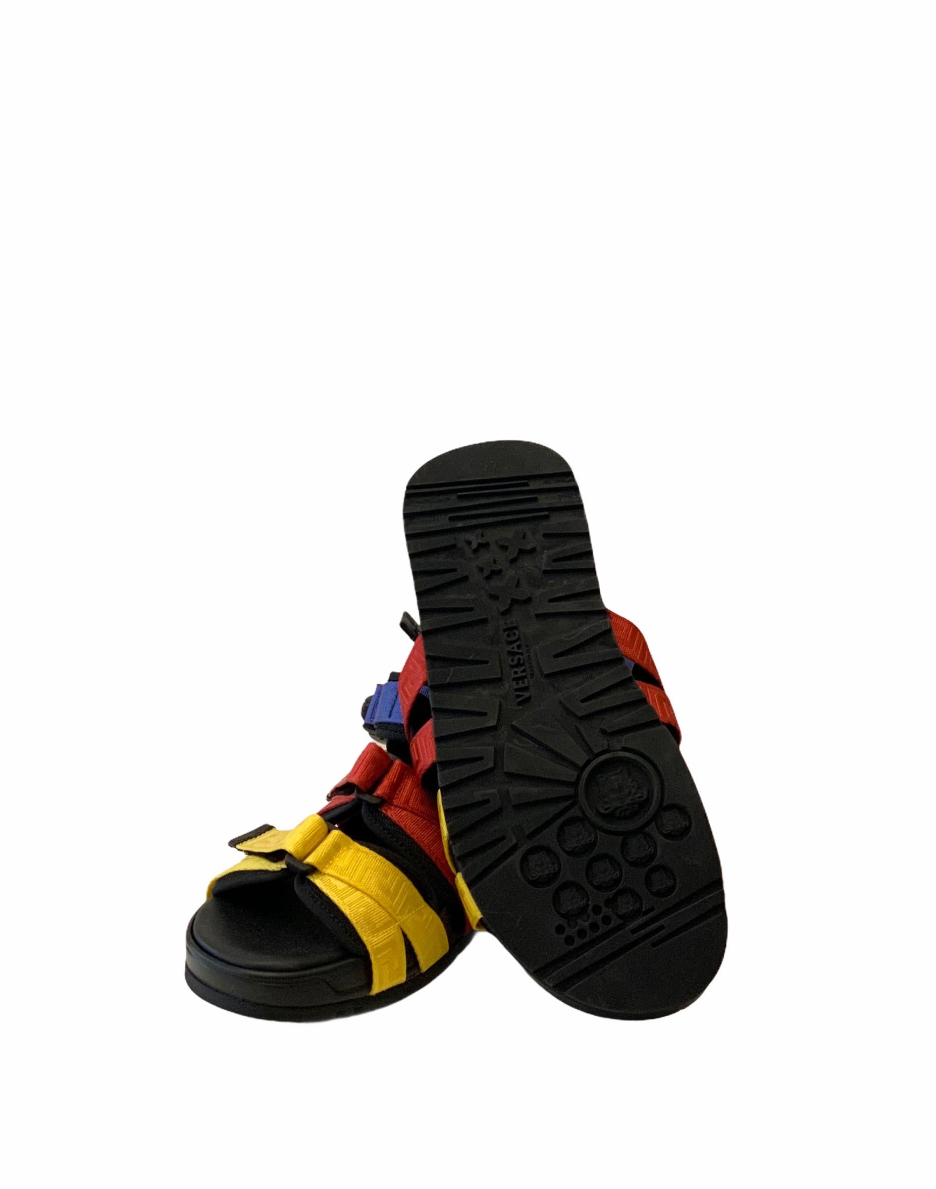 Versace Multicolor Strap Greca Sandals 2