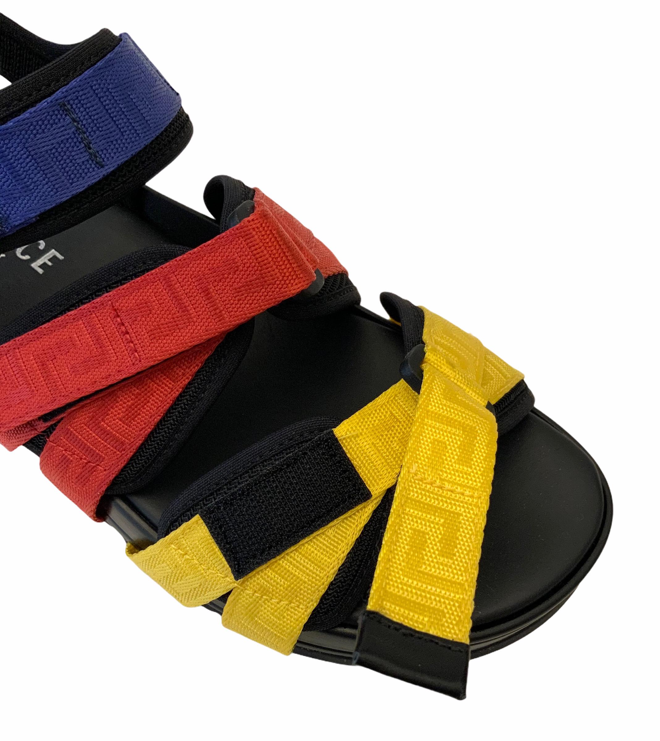 Versace Multicolor Strap Greca Sandals 3