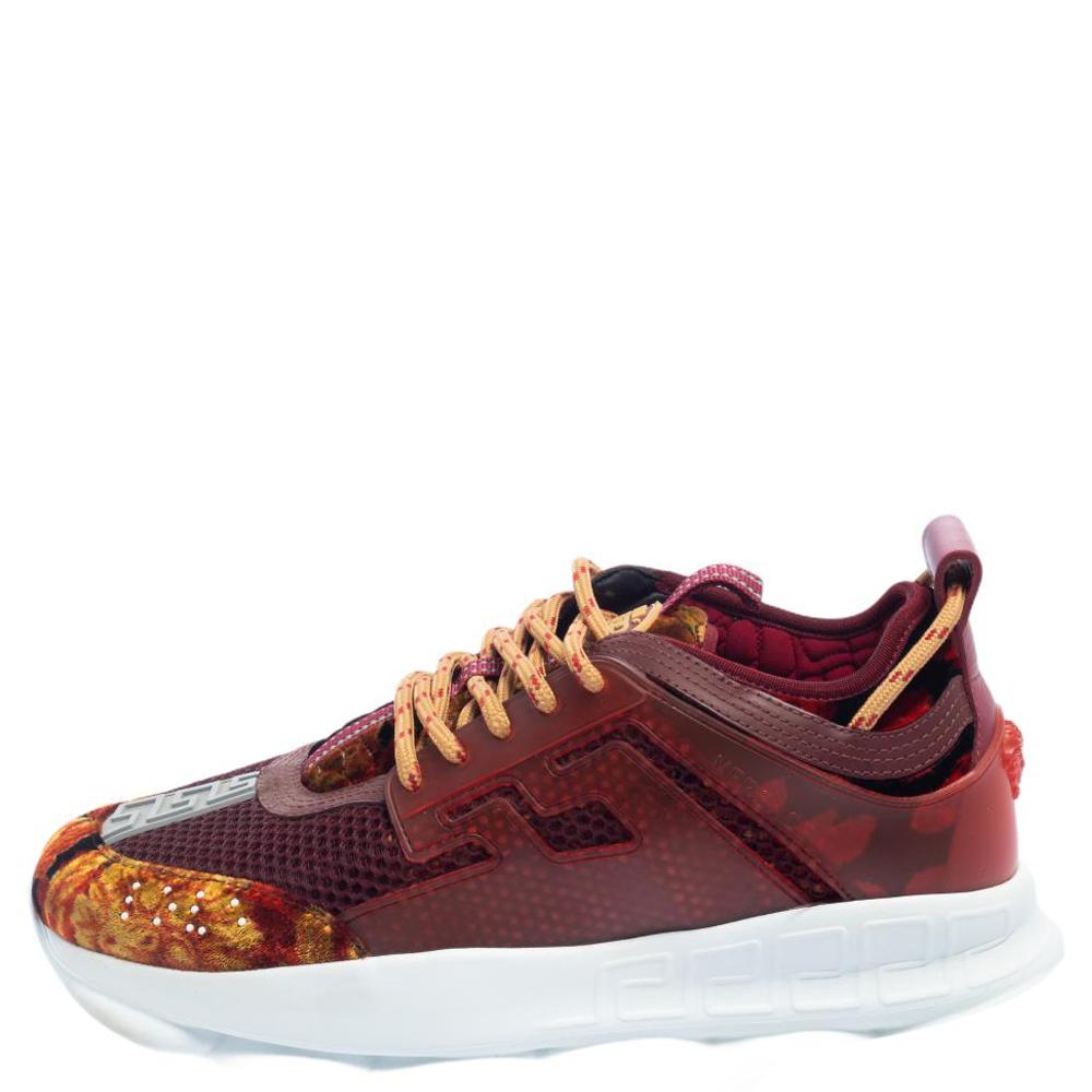 De los hombres Versace Zapatillas de terciopelo multicolor y malla Chain Reaction Talla 41