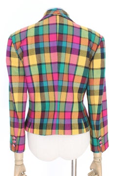 Versace Multicolor Wool Check Jacket 1990s