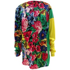 Versace Multicoloured Flowers Cotton Shirt