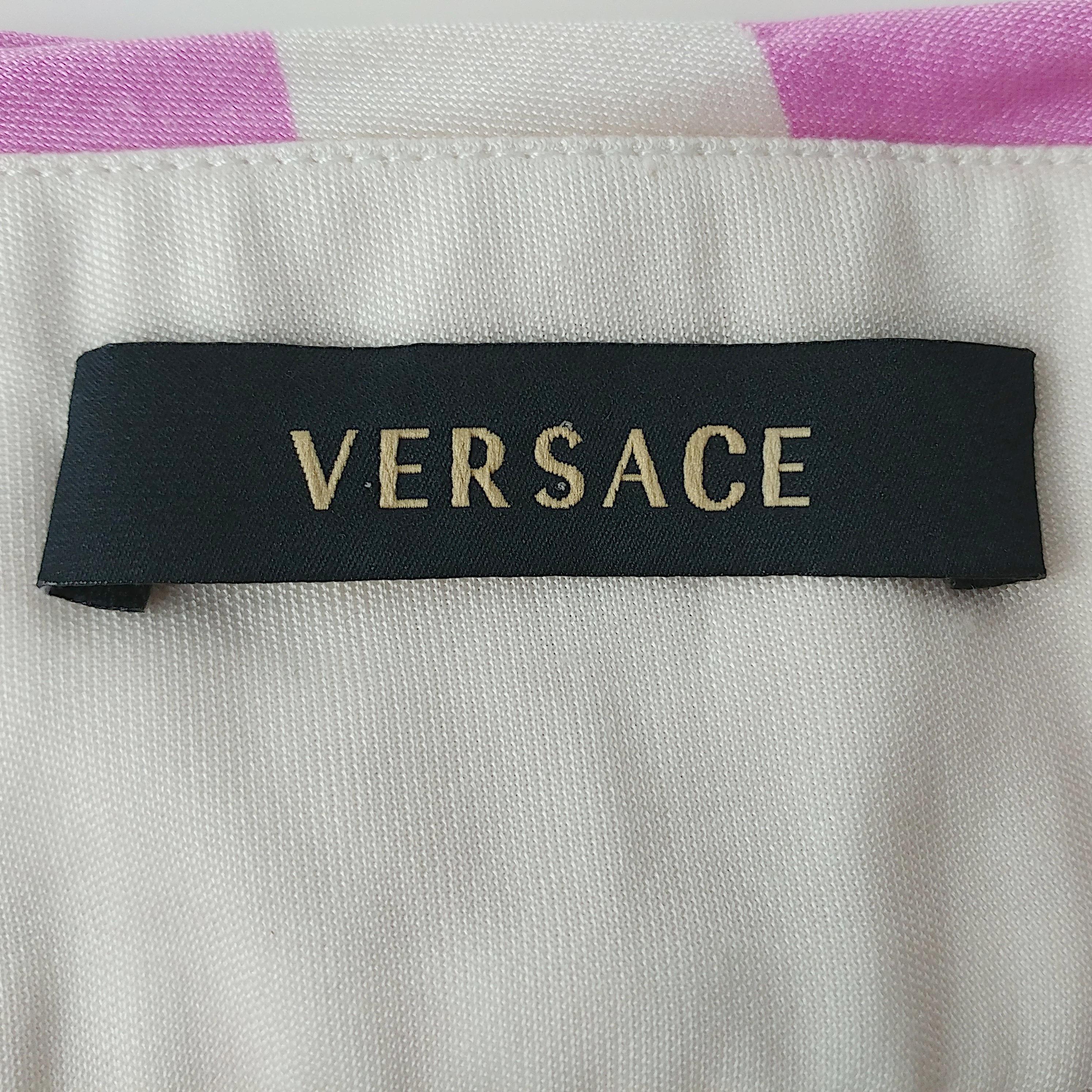 VERSACE - Multicoloured Sheath Halter Dress with Versace Monogram  Size 8US 2