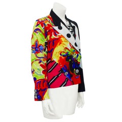 Versace Mutli-color Silk Printed Blazer