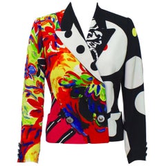 Versace Mutli-color Silk Printed Blazer