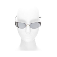 VERSACE N17 89M/247 Greca leg grey lens futuristic oval sunglasses