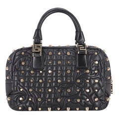Versace Nappa Leather Barocco Quilted Studded Vanitas Demetra Bag