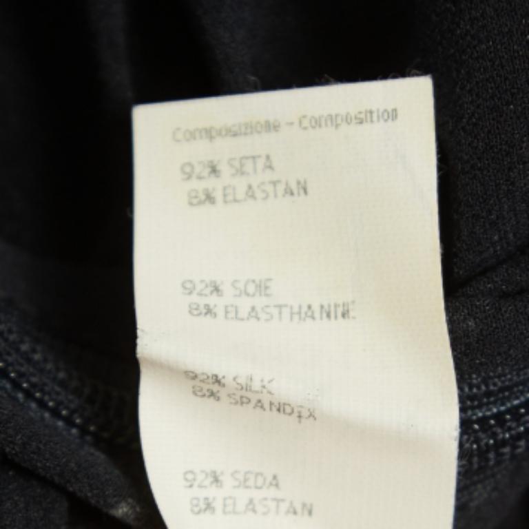 Versace Navy Blue Silk Ruched Strappy Top L Bon état - En vente à Dubai, Al Qouz 2