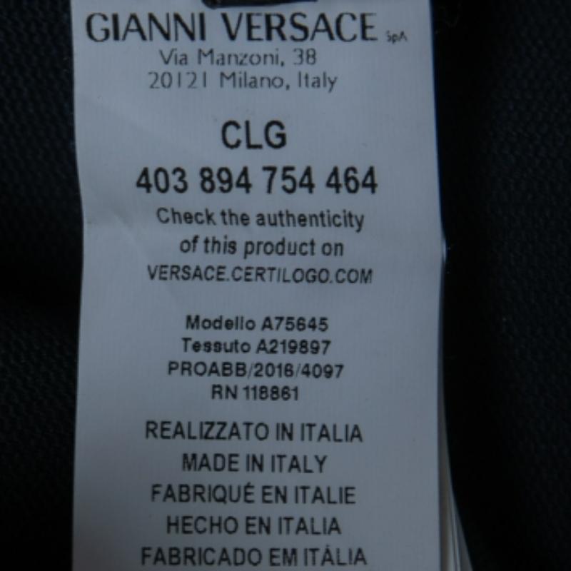 Marineblaue Stretch-Leggings von Versace mit Kontrastpaspelierungsdetails in Kontrast, S im Angebot 1