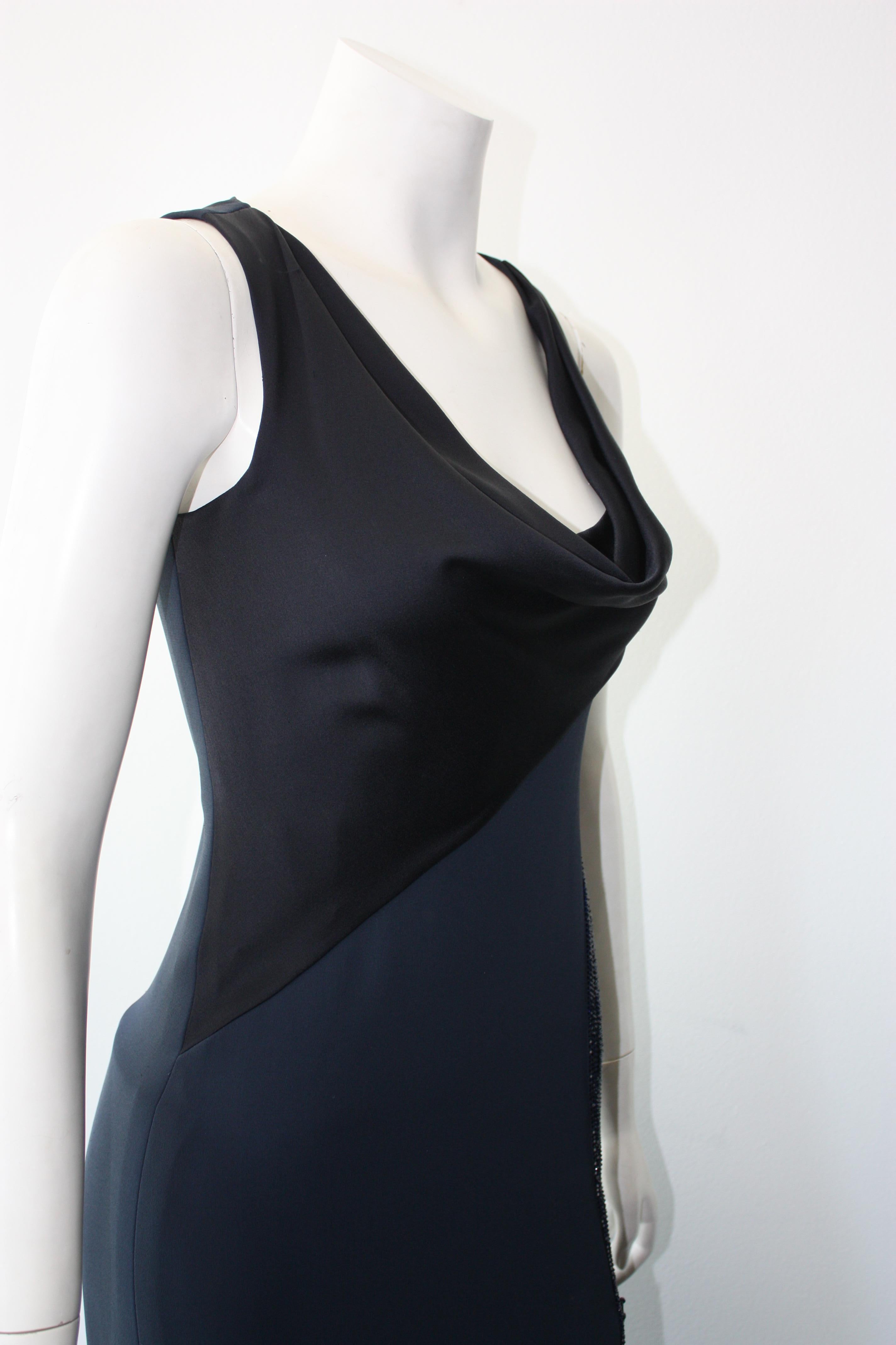 Versace Navy Dress  In Excellent Condition In Thousand Oaks, CA