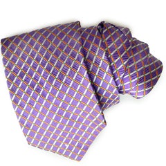 Versace Necktie Mens Silk Abstract Purple White Geometric Y2K Rare
