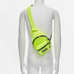 VERSACE neon yellow nylon 90's logo crossbody sling backpack