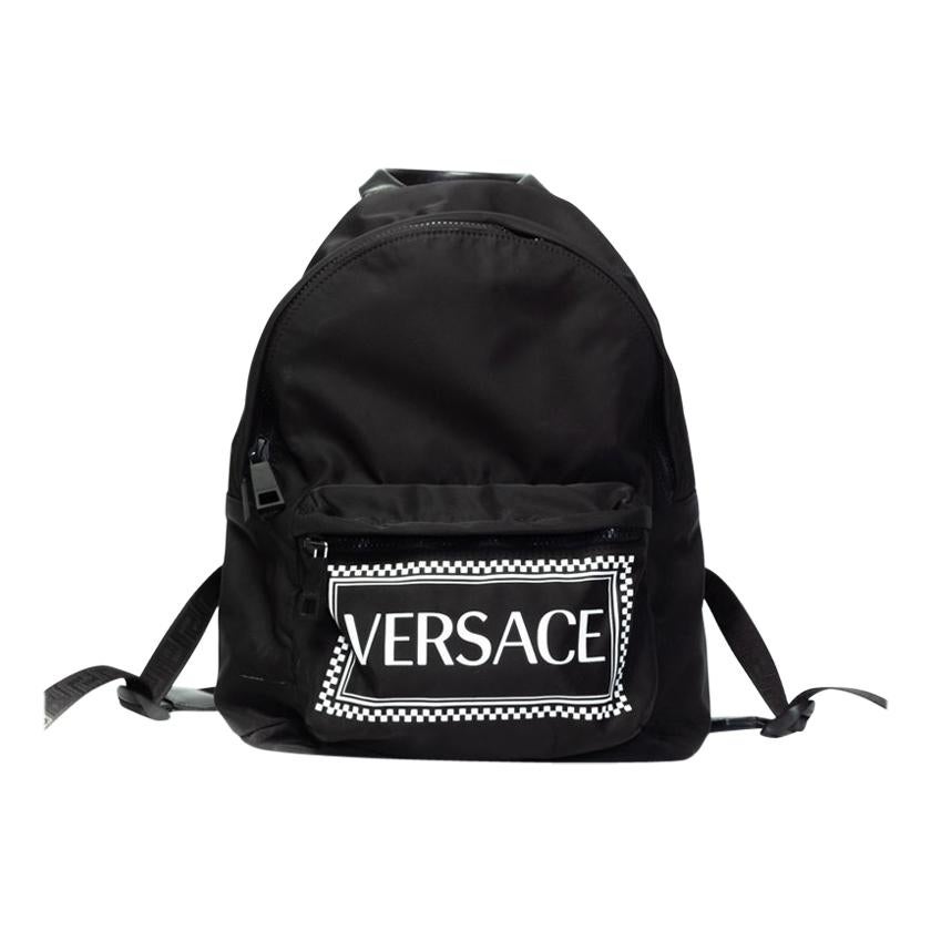 Rucksack aus Nylon mit Logo-Stempel von Versace
