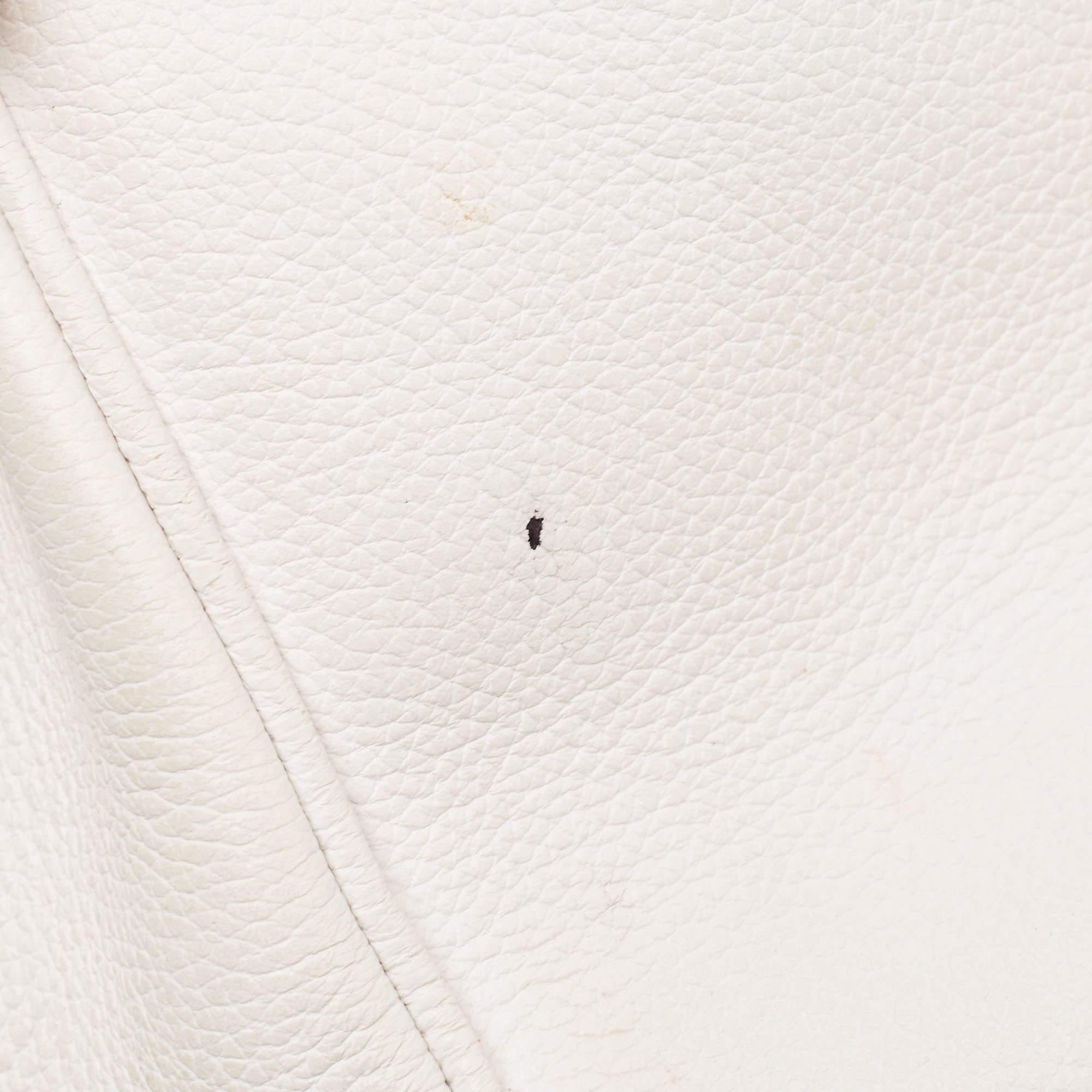 Versace Off White Leather La Medusa Top Handle Bag For Sale 11