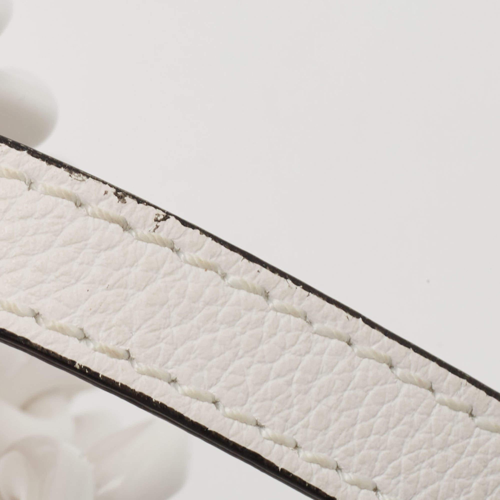 Versace Off White Leather La Medusa Top Handle Bag For Sale 4