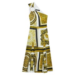 Versace One-Shoulder Printed Jersey Dress