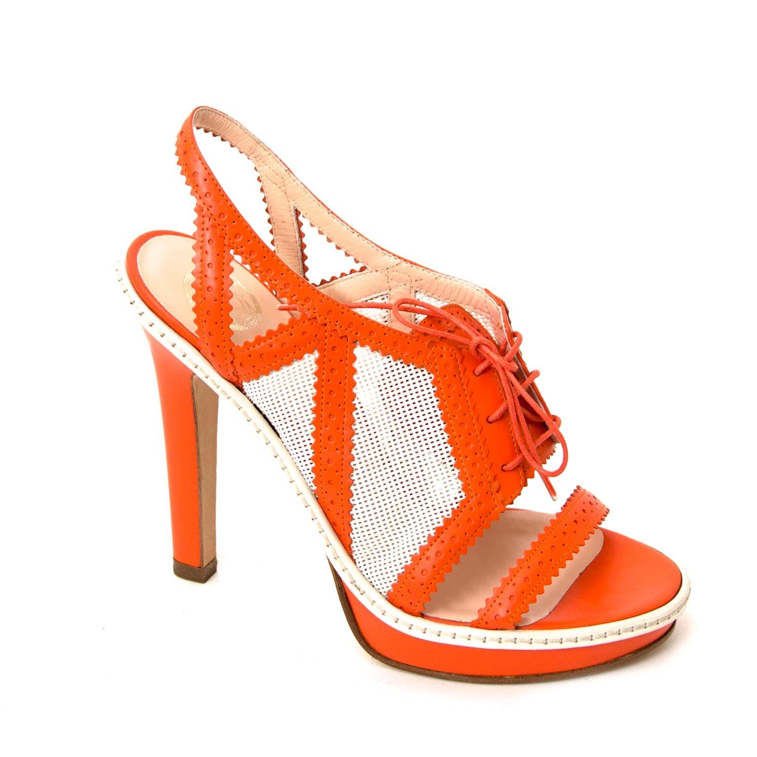 orange leather heels
