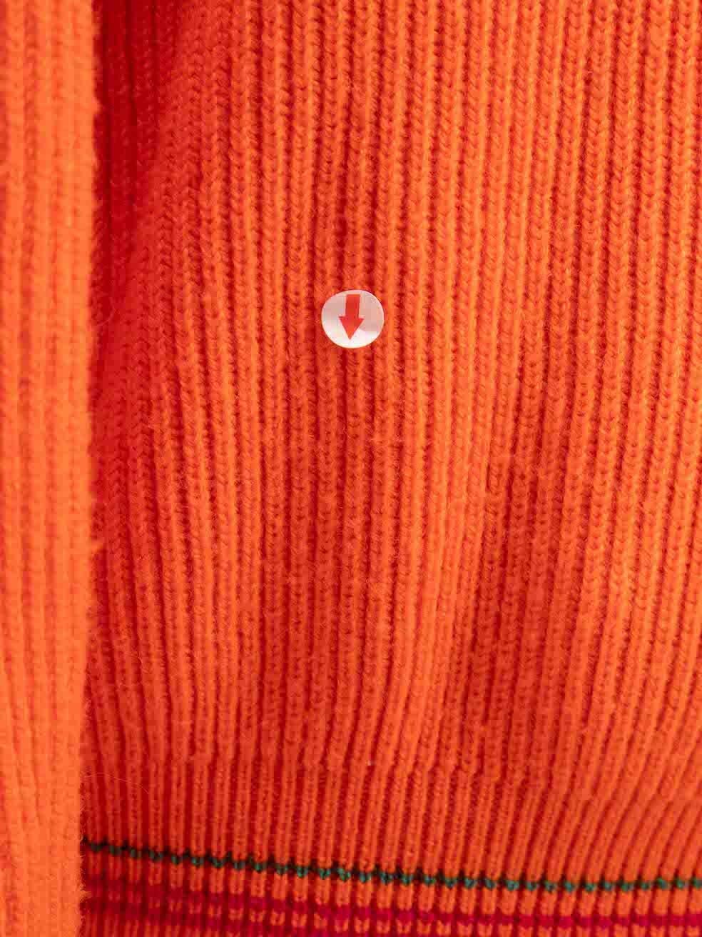 Versace Orange Argyle Knitted Jumper Size L For Sale 1