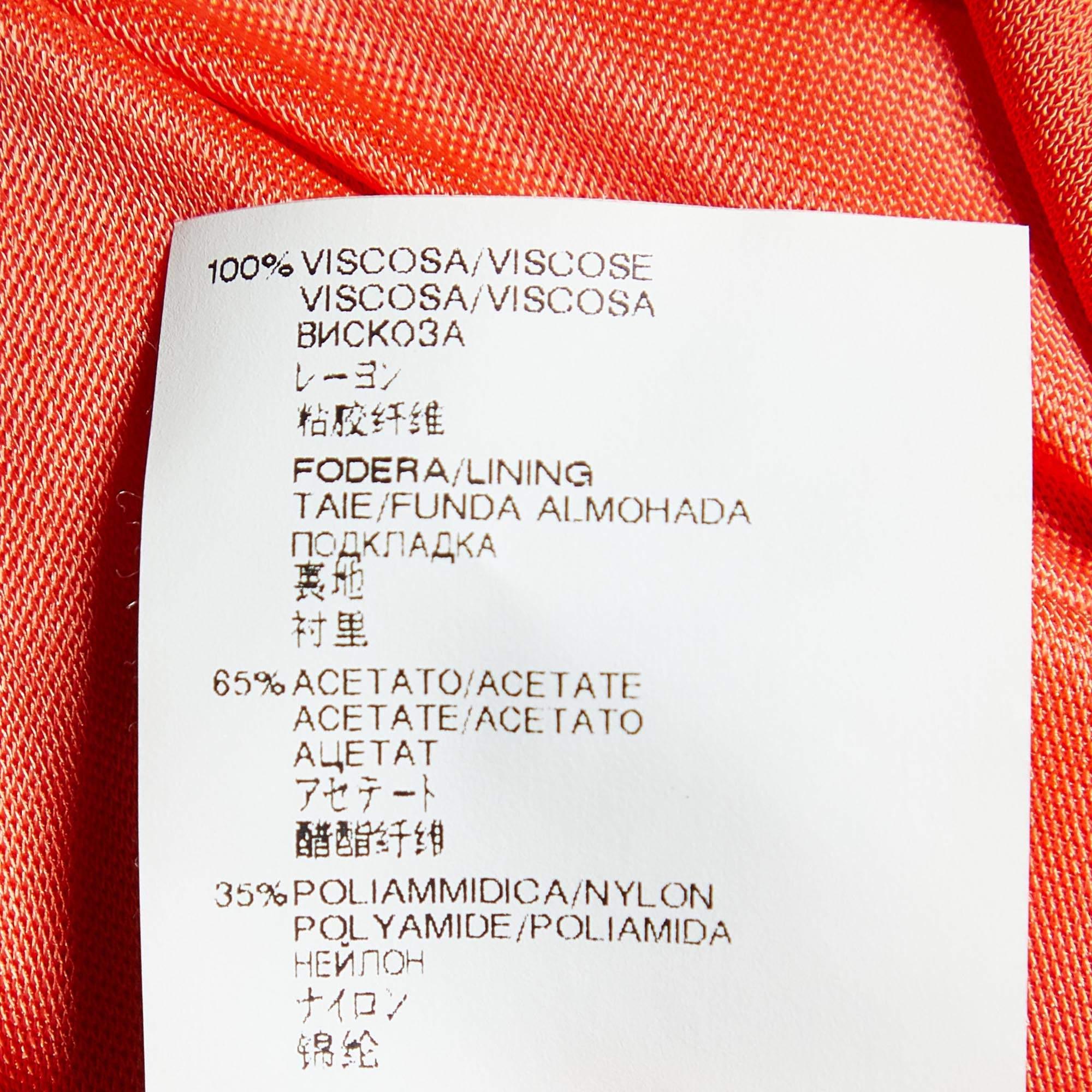 Robe midi Versace orange en crêpe avec lacets L Pour femmes en vente