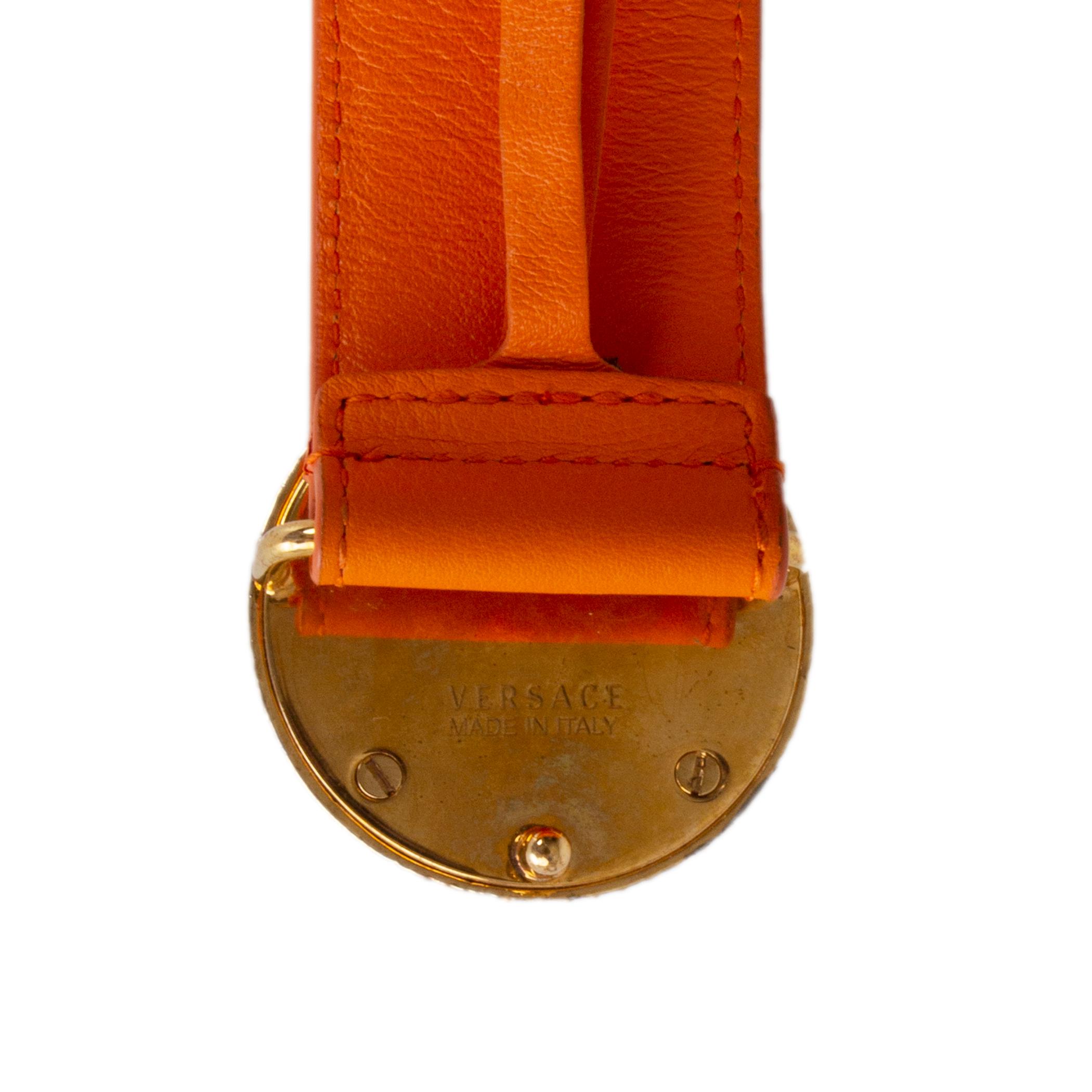 versace orange belt