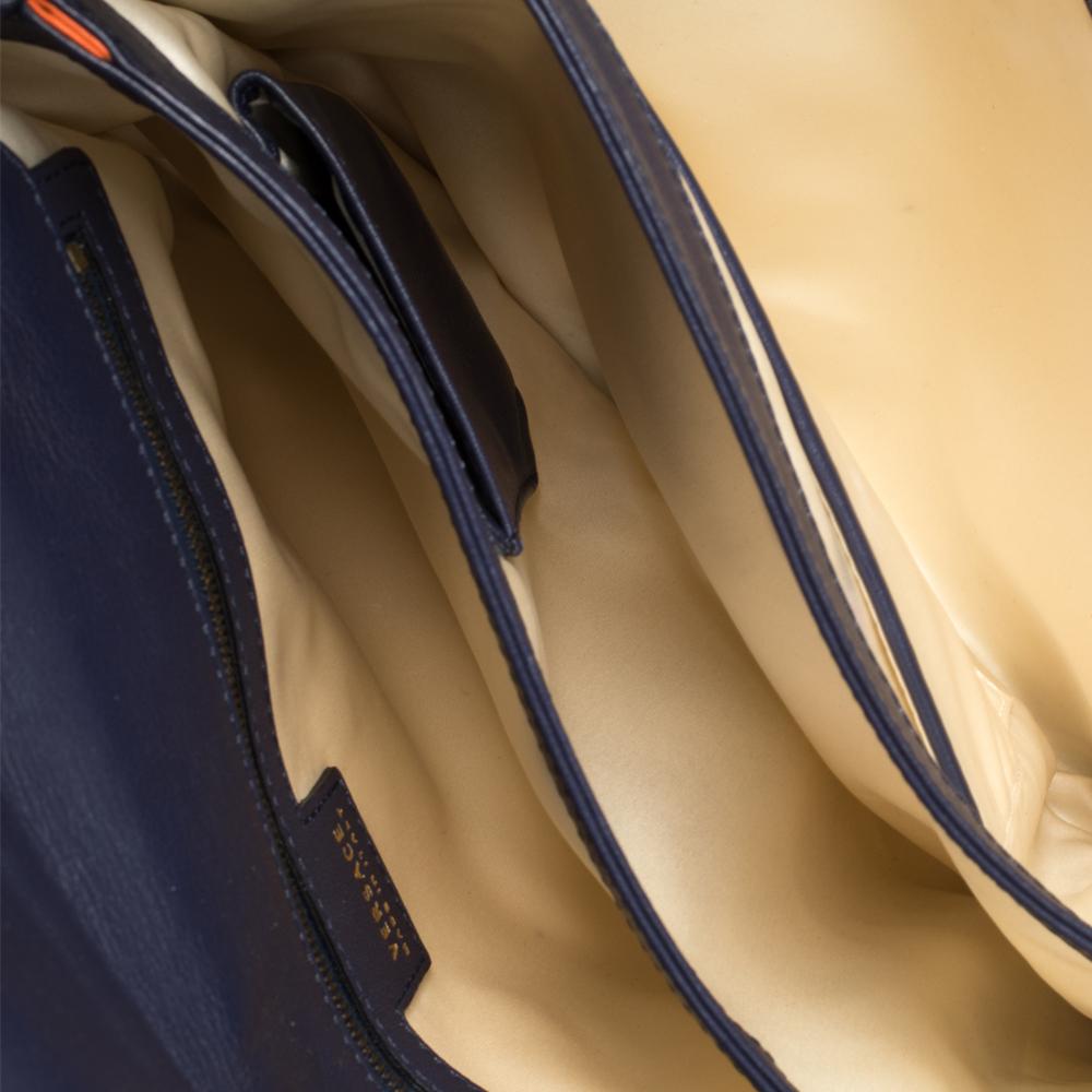 Versace Orange Leather Studded Flap Shoulder Bag For Sale 1