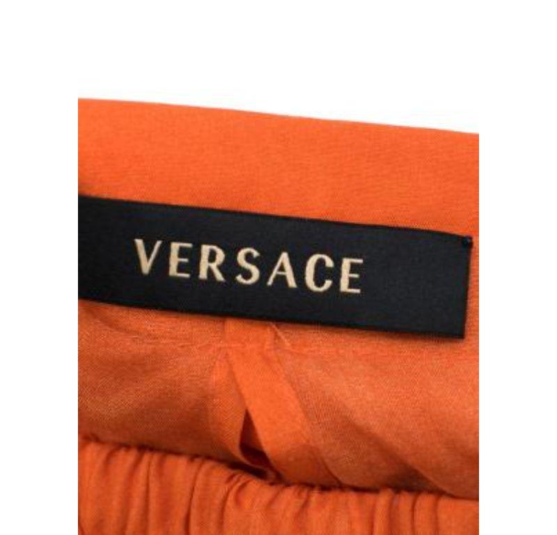 Versace Orange Silk Off-shoulder Top For Sale 1