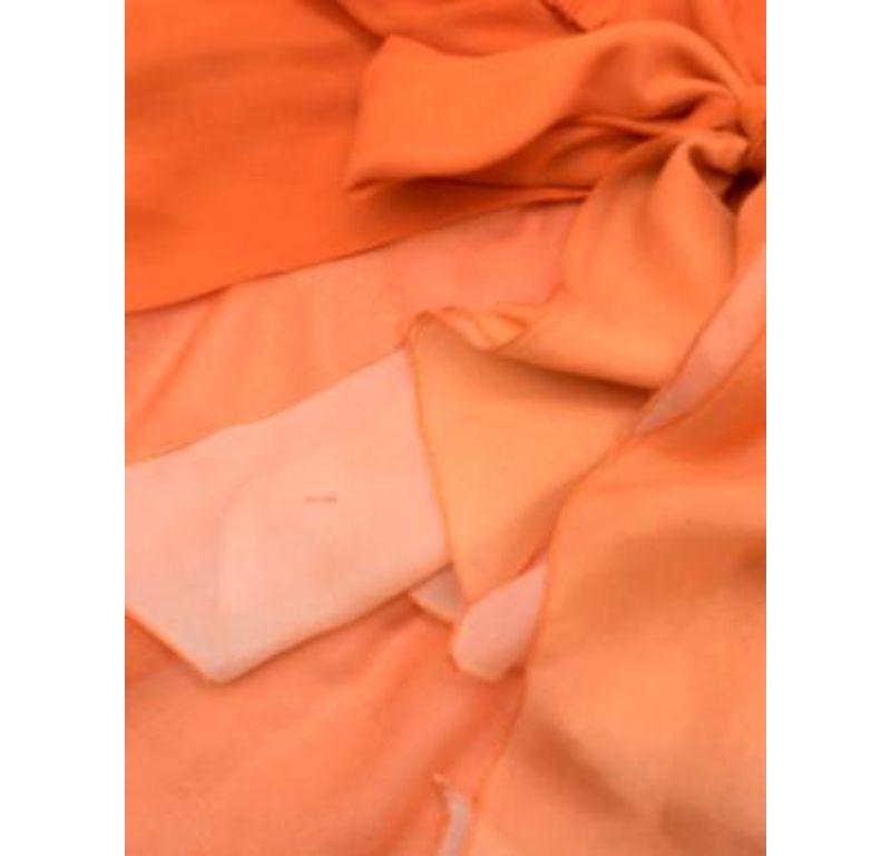 Versace Orange Silk Off-shoulder Top For Sale 2