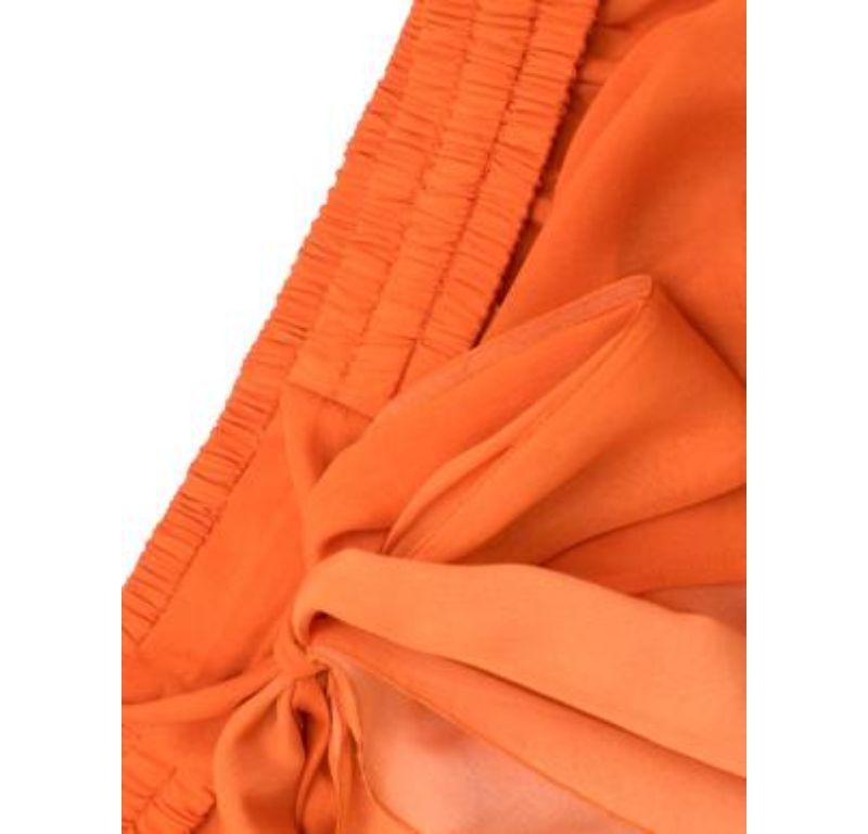 Versace Orange Silk Off-shoulder Top For Sale 3