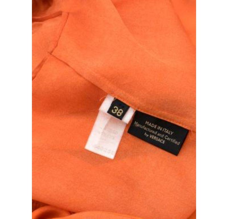 Versace Orange Silk Off-shoulder Top For Sale 4