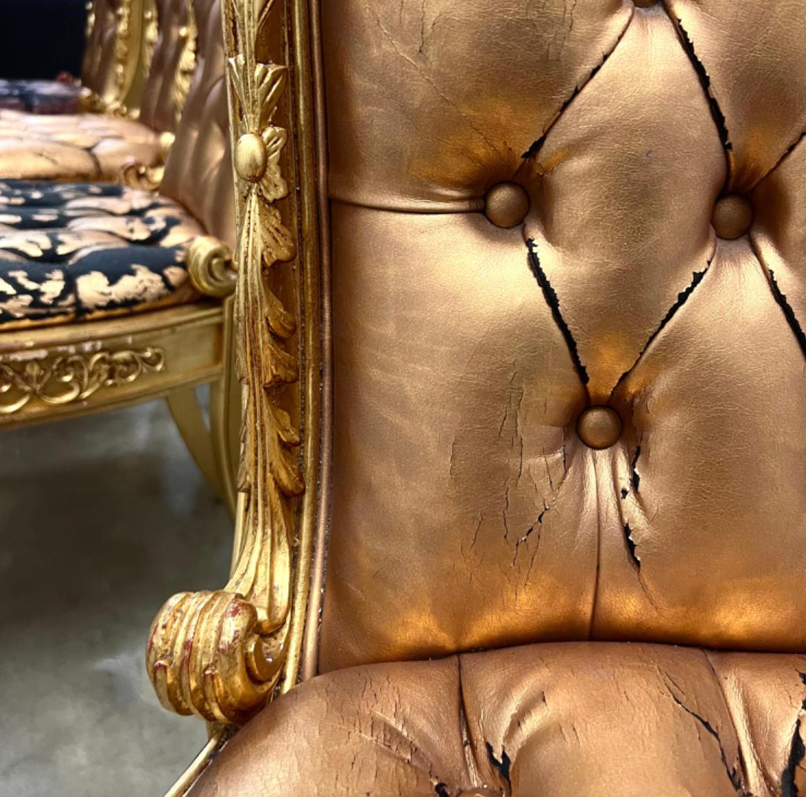 Versace Original Vanitas Gilt Dining Chair Set of 6, Gianni Versace, 1994 en vente 3