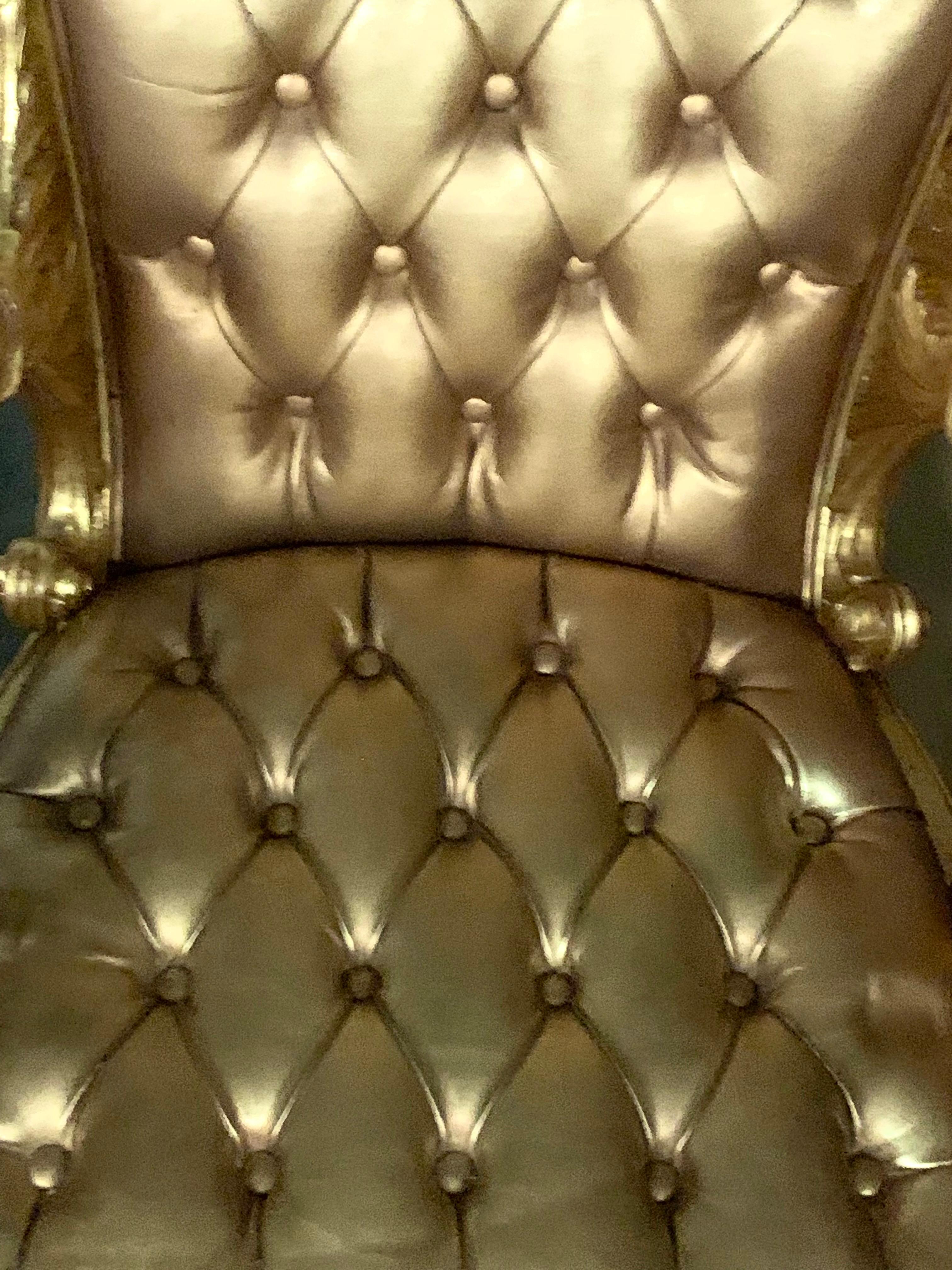 Baroque Revival Versace Original Vanitas Gilt Dining Chair Set of 6, Gianni Versace, 1994 For Sale