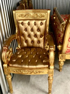 Versace Original Vanitas Dorata, Poltrona intagliata a mano, Gianni Versace, 1994
