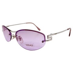 Versace Oval Frameless Purple Lens Sunglasses circa 1990s